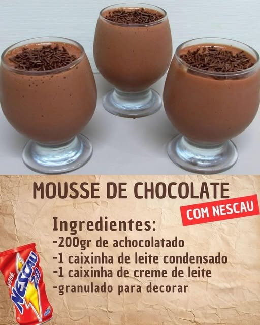 Mousse de Chocolate com Nescau: Rápida, Deliciosa e Cremosa! - Receita Completa