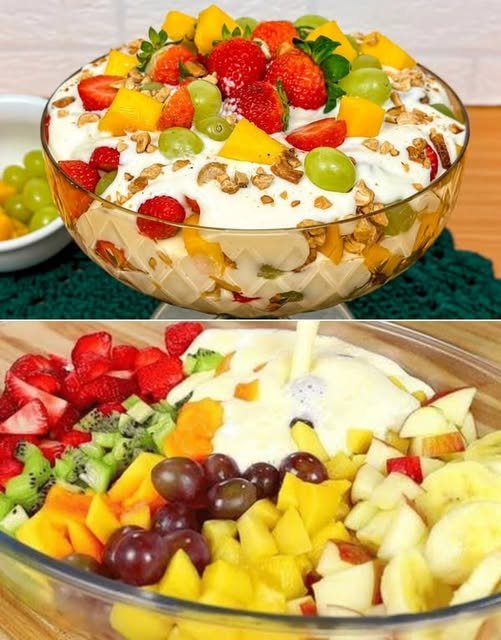 Sobremesa de Frutas : Cremosa, Refrescante e Irresistível! - Receita Completa